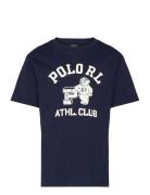 Logo Cotton Jersey Tee Tops T-shirts Short-sleeved Navy Ralph Lauren K...