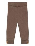 Ribbed Knitted Leggings Bottoms Leggings Brown Mango