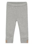 Ribbed Knitted Leggings Bottoms Leggings Grey Mango