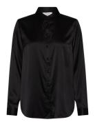 Rwjade Silk Ls Shirt Tops Shirts Long-sleeved Black Rosemunde