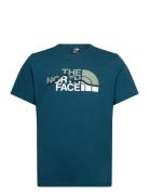 M Ss Mountain Line Tee Sport T-shirts Short-sleeved Blue The North Fac...