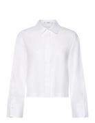 Cropped Poplin Shirt Tops Shirts Long-sleeved White Mango