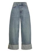 Peggy Low Rise Loose Baggy Leg Jeans Bottoms Jeans Wide Blue Monki