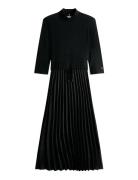 Slim 5X2 Rib Mix Midi Drs Polvipituinen Mekko Black Tommy Hilfiger