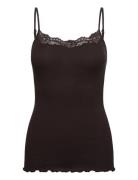 Rwbernadine Organic Sl Strap Lace T Tops T-shirts & Tops Sleeveless Br...