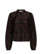 Mschnancy Shirt Aop Tops Shirts Long-sleeved Black MSCH Copenhagen