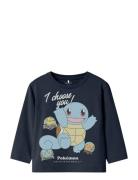 Nmmjumbo Pokemon Nreg Ls Top Box Sky Tops T-shirts Long-sleeved T-shir...