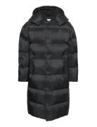 Ls Long Length Hooded Nylon Puff Vuorillinen Takki Topattu Takki Black...