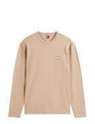 Tjm Reg Badge Tee Ls Tops T-shirts Long-sleeved Beige Tommy Jeans