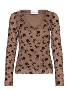 Lucille Top Tops T-shirts & Tops Long-sleeved Beige Noella