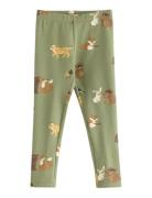 Leggings With Brushed Inside Bottoms Leggings Green Lindex