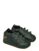 Leather Slipper Dino Aamutossut Sisäkengät Khaki Green Mikk-line