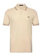 Twin Tipped Fp Shirt Tops Polos Short-sleeved Beige Fred Perry