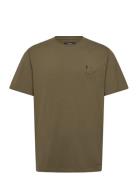 Patrick Organic Tee Tops T-shirts Short-sleeved Khaki Green Clean Cut ...
