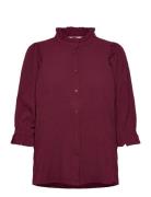 Tonipw Sh Tops Shirts Long-sleeved Burgundy Part Two