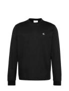 Ls Easy Monogram Tee Tops T-shirts Long-sleeved Black Calvin Klein Jea...