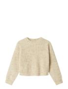 Nkfholly Ls Boxy Short Knit Noos Tops Knitwear Pullovers Beige Name It