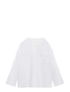 Pocket Cotton T-Shirt Tops T-shirts Long-sleeved T-shirts White Mango