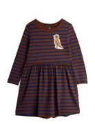 Stripe Bird Patch Ls Dress Dresses & Skirts Dresses Casual Dresses Lon...