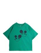 Ritzratz Emb Ss Tee Tops T-shirts Short-sleeved Green Mini Rodini