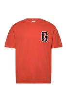 G Badge Ss T-Shirt Designers T-shirts Short-sleeved Orange GANT