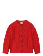 Aran Cardigan Tops Knitwear Cardigans Red FUB
