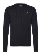 Brayden Cotton Cable Sweater Tops Knitwear Pullovers Black Lexington C...