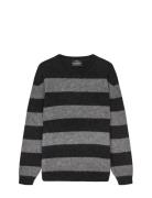 Alpaca Vilhelm Stripe Knit Tops Knitwear Round Necks Black Mads Nørgaa...