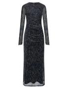Zaria Mesh L/S Dress Maksimekko Juhlamekko Black French Connection