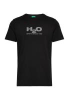 Logo Tee Tops T-shirts Short-sleeved Black H2O