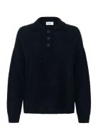 Sivamw Knit Polo Pullover Tops Knitwear Jumpers Black My Essential War...