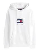 Linear Flag Graphic Hoodie Tops Sweat-shirts & Hoodies Hoodies White T...