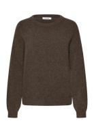Srallison Knit - Rws Tops Knitwear Jumpers Brown Soft Rebels