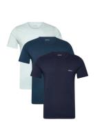 Tshirtrn 3P Classic Tops T-shirts Short-sleeved Blue BOSS