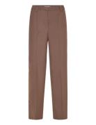 Mslivina Straight Leg Pant Bottoms Trousers Straight Leg Brown Minus