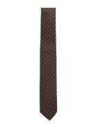 Tie With Pattern 7 Cm Solmio Kravatti Brown Lindbergh Black