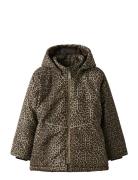 Nkfmaxi Pa Jacket Aop Noos Toppatakki Brown Name It