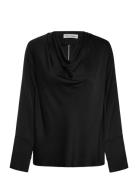 Zia Silk Blouse Tops Blouses Long-sleeved Black Ahlvar Gallery