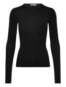 Fitted Long Sleeve Top Tops T-shirts & Tops Long-sleeved Black Weekday