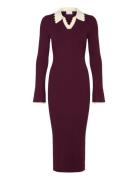 Livvy Knit Dress Polvipituinen Mekko Burgundy Noella