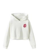 Nkfkory Ls Crop Boxy Swe Wh Bru Ps Noos Tops Sweat-shirts & Hoodies Ho...