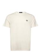 Crew Neck T-Shirt Tops T-shirts Short-sleeved White Fred Perry
