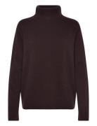 Rwlaica Cashmere Ls Roll Neck Tops Knitwear Turtleneck Brown Rosemunde
