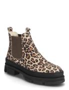 Booties - Flat - With Elastic Bootsit Nauhalliset Saapikkaat Beige ANG...