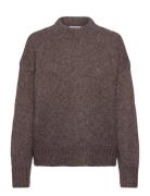 Rwtulip Wool Blend Ls Turtleneck Pl Tops Knitwear Jumpers Grey Rosemun...