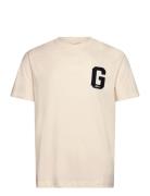 G Badge Ss T-Shirt Designers T-shirts Short-sleeved Cream GANT