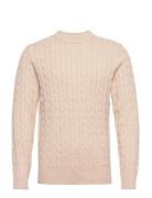 Slhryan Structure Crew Neck Tops Knitwear Round Necks Beige Selected