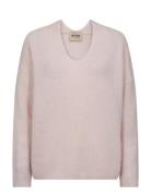 Mmthora V-Neck Knit Tops Knitwear Jumpers Pink MOS MOSH