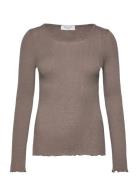 Rwburlington Wool Ls O-Neck T-Shirt Tops T-shirts & Tops Long-sleeved ...