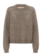 Cuosana Kimmy Bling Pullover Tops Knitwear Jumpers Beige Culture
